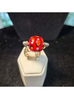 Very Unique Changeable Bead Sterling Silver Ring sz 7.5